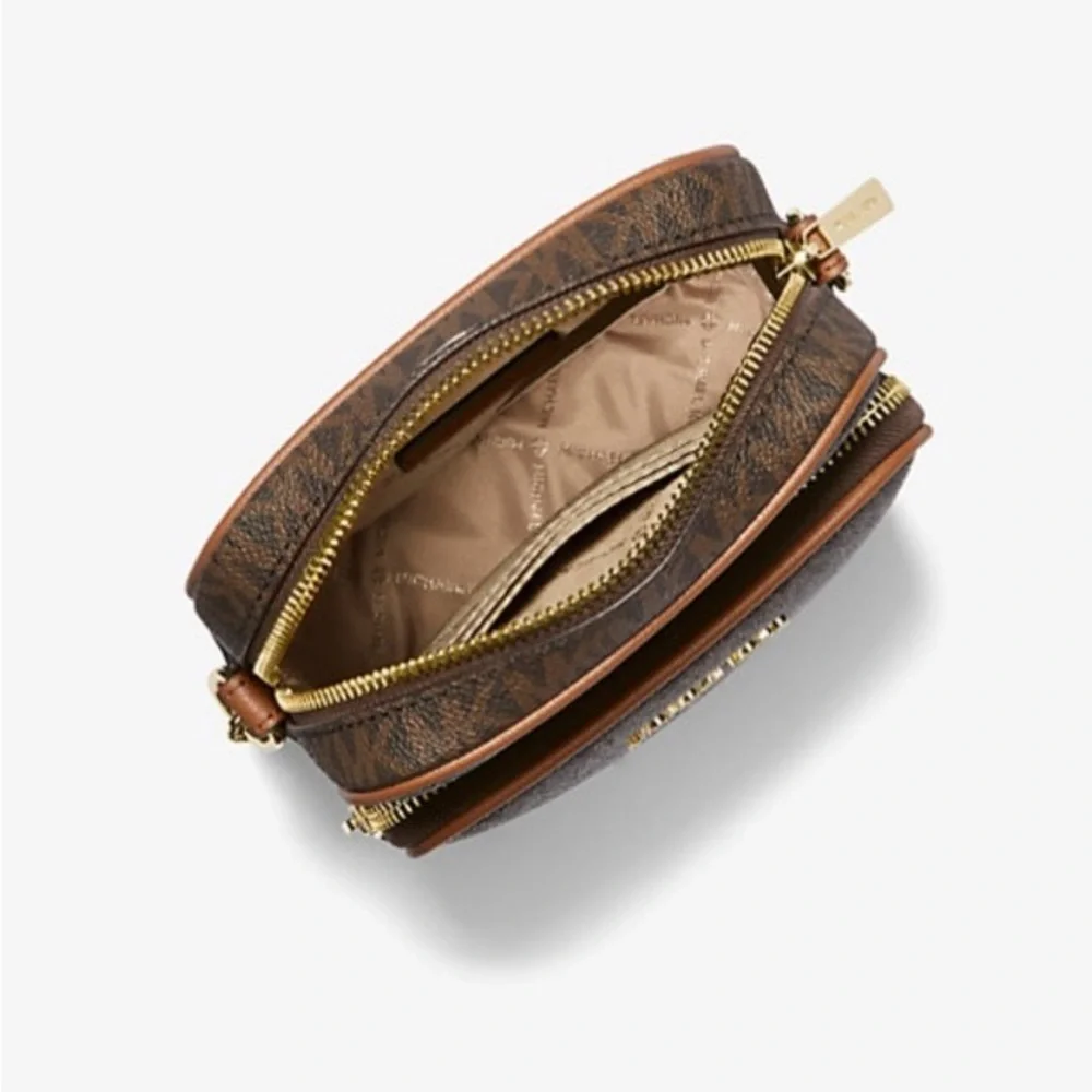 MICHAEL KORS Jet Set Travel Medium Logo Crossbody Bag brown NWT - Picture 3 of 7